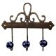 Navy Blue White Dot Ceramic Iron Hooks